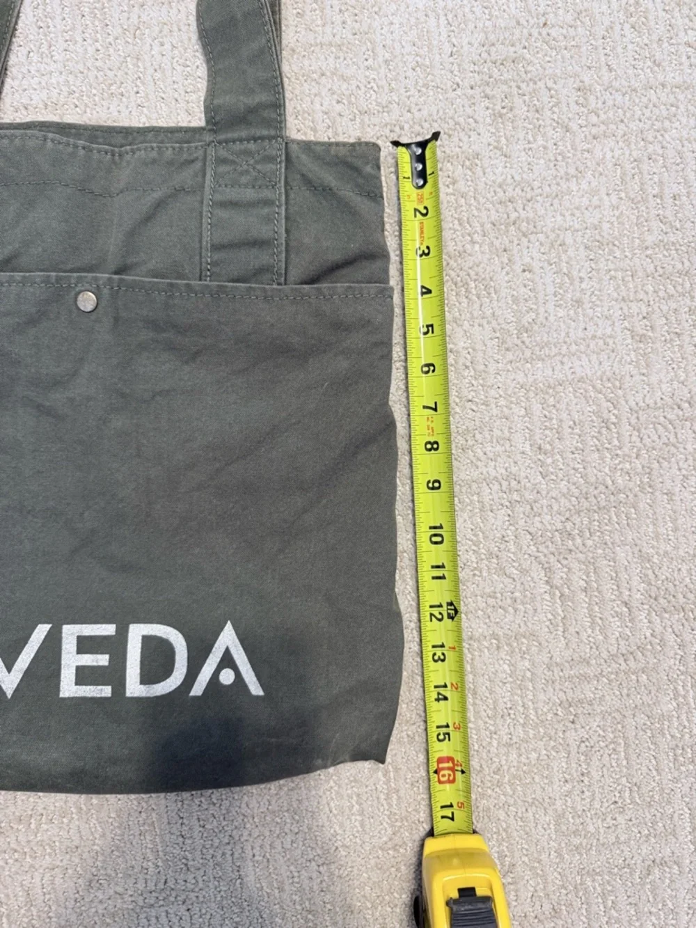 AVEDA Dark Olive Canvas Logo Tote - Picture 6 of 8